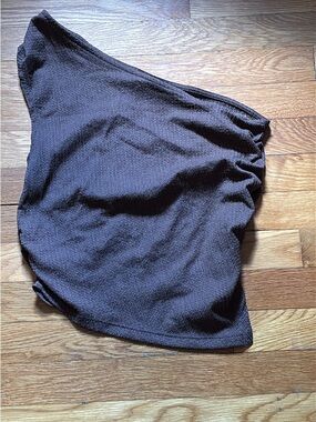 ASOS Brown One-Shoulder Ribbed Crop Top